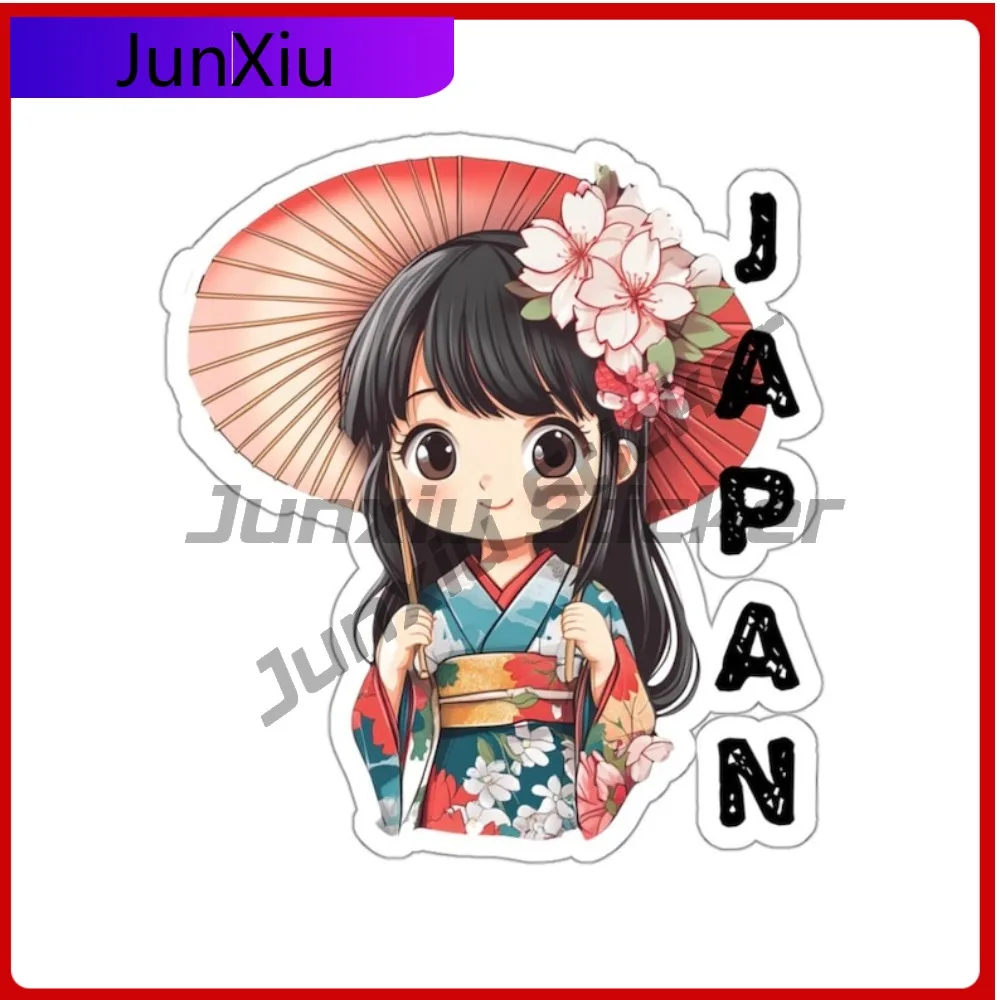 Japan Travel Stickers Asian Japanese Girl Sticker Exterior Accessories Camper Windows Windshield Luggage Kayak Suv Adventure Pvc