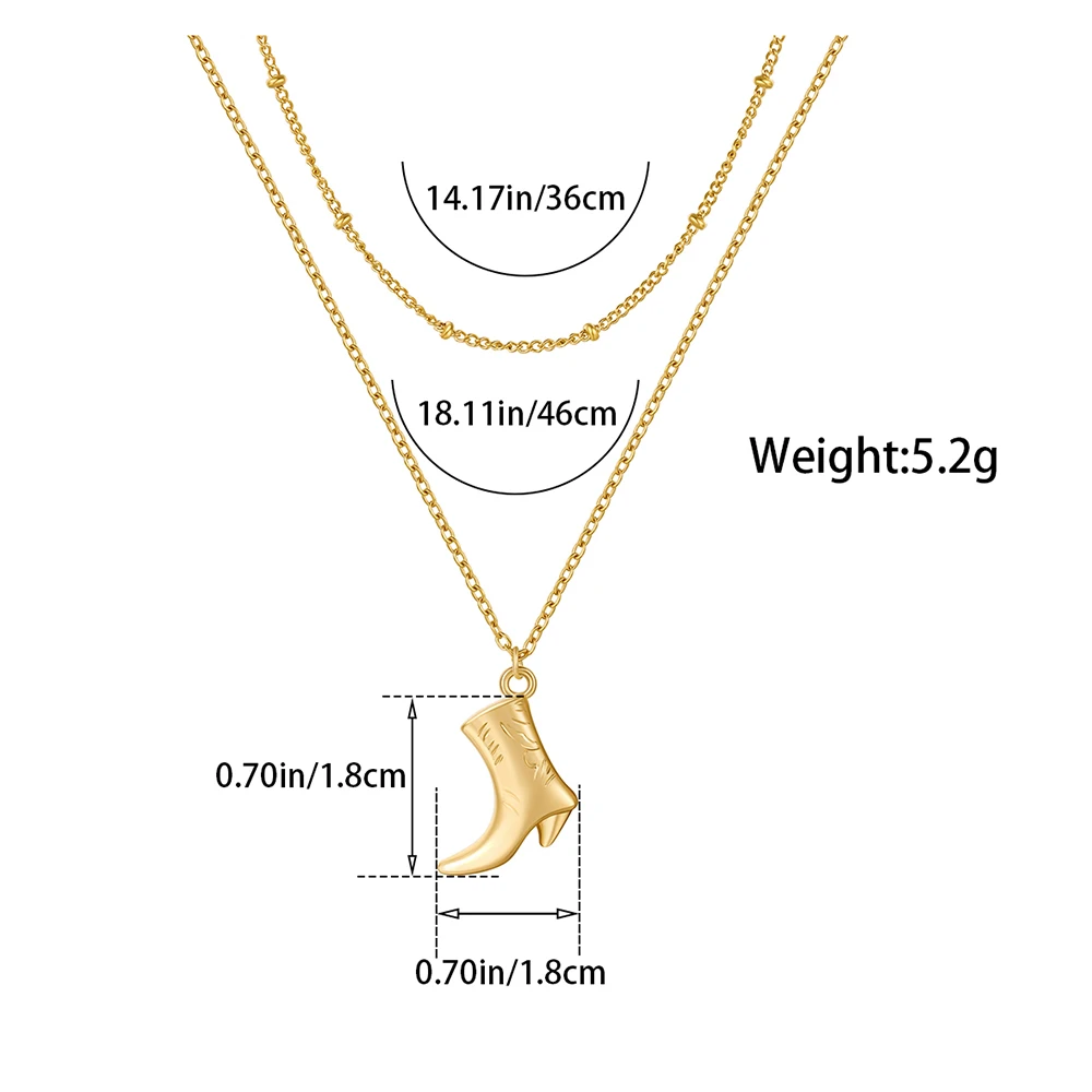 Cowboy Boots Women Necklaces Stacking Chains Trendy Coastal Classic Summer Jewelry Genderless Accessories Gifts for Friends