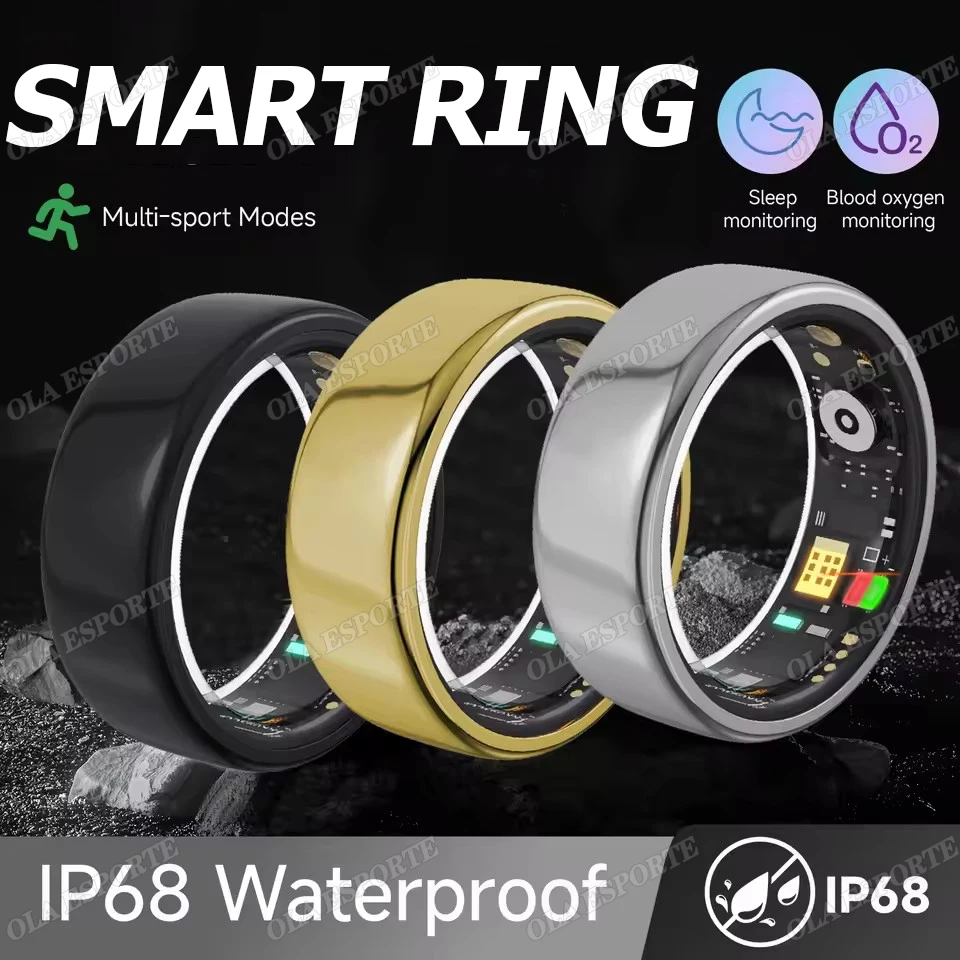 

Новинка 2025, здоровое умное кольцо, мониторинг кислорода в крови, IP68, водонепроницаемое, мультиспортивное, умное кольцо с низким энергопотреблением для женщин и мужчин