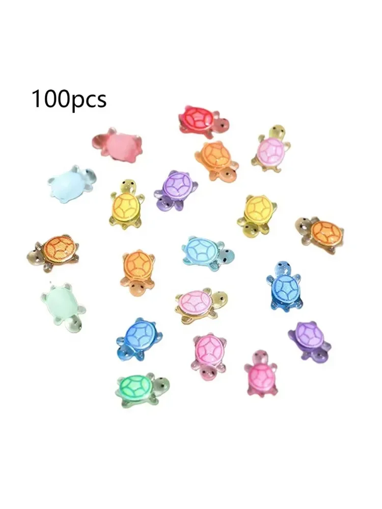 100 mini tortues lumineuses - Figurines luminescentes en résine pour micro paysages et décoration de jardin féerique