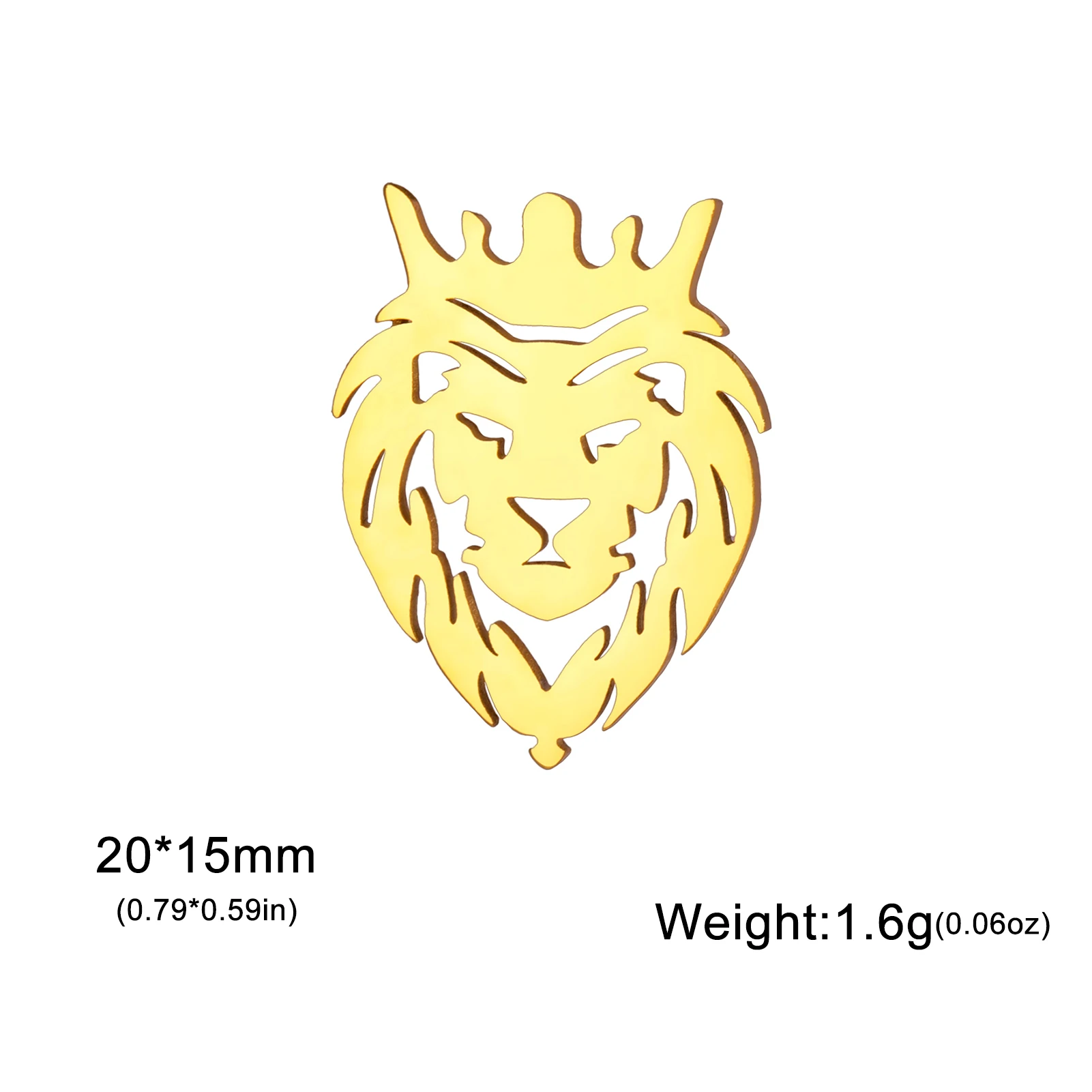 Cazador Stainless Steel Animal Crown Lion Pin Brooch for Men Women Suit Collar Badges Jewelry Wholesale New 2025 Trendy Gift