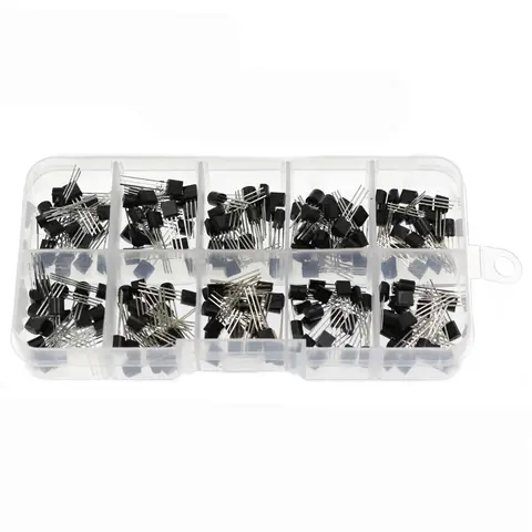 200PCS Transistor Kit Assortment Box 10 Values TO-92 PNP NPN BC327 BC337 2N2222 2N2907 2N3904 2N3906 S8050 S8550 A1015 C1815