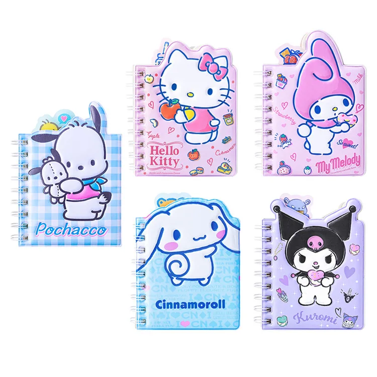 Sanrio Série Notebook Cover, À prova d\'água, Estudante da escola primária, Cut Coil, Diário Book, Papelaria, Back to School Supplies