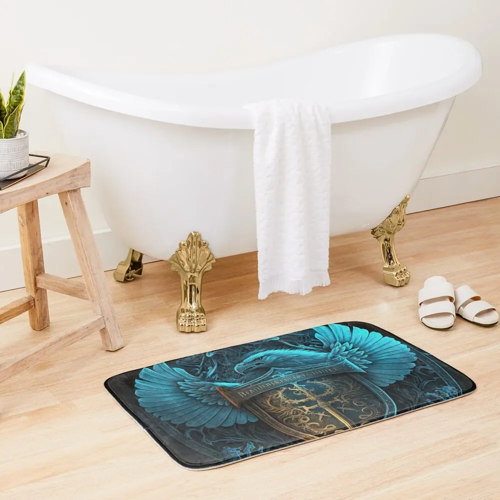 

Blue Eagle with Sword & Shield Bath Mat Floors For Bathroom Carpet For Bathroom Mat
