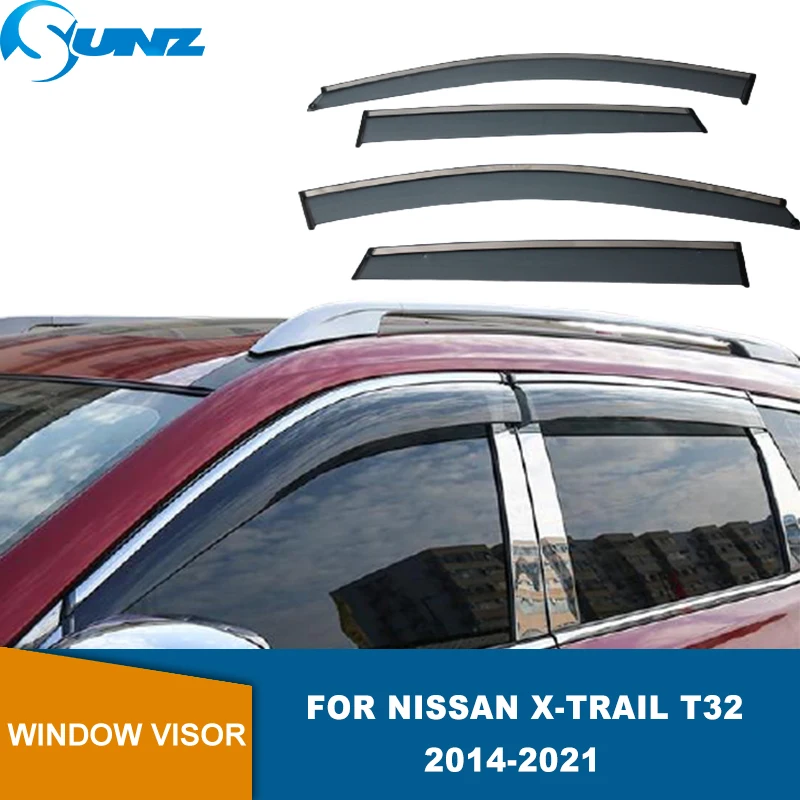 Window Visors For Nissan Xtrail X-trail Rouge T32 2014 2015 2016 2017 2018 2019 2020 2021 Sun Rain Guard Vent Deflectors SUNZ