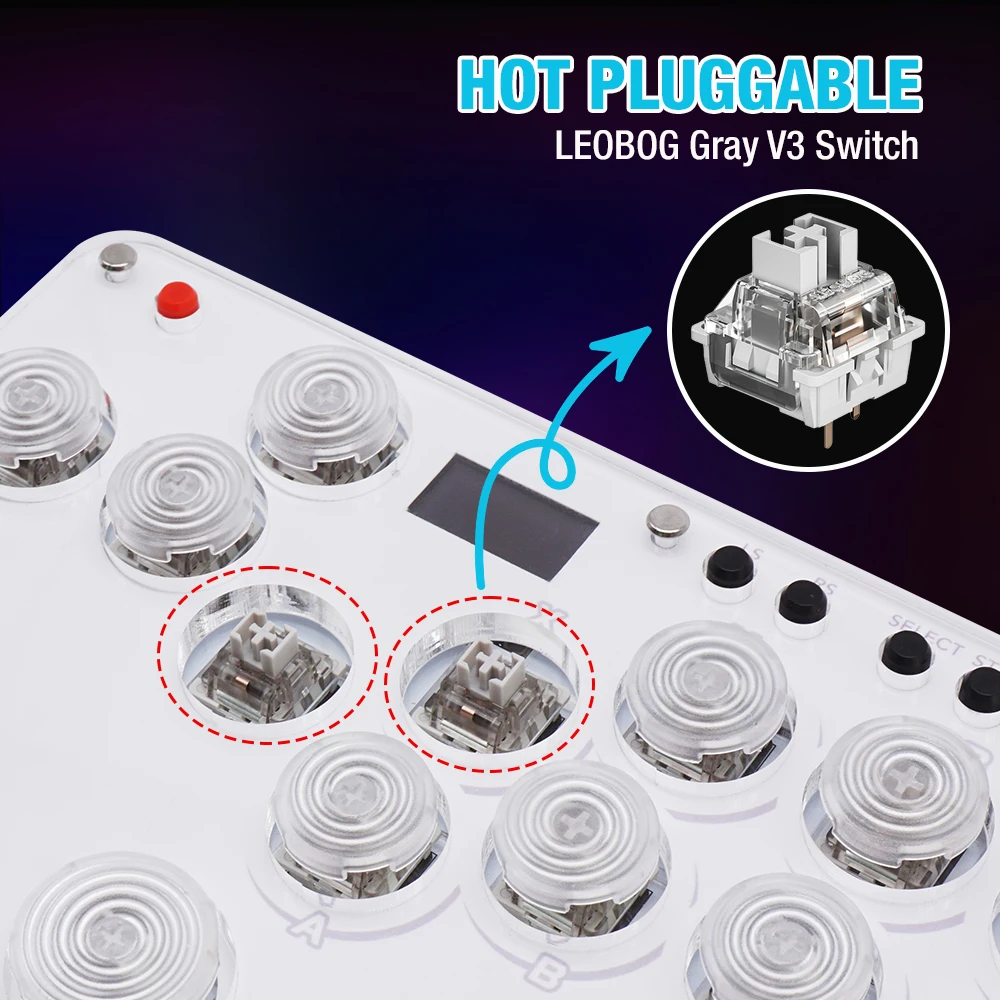 Mini Hitbox WASD SOCD Fighting Stick SallyBox LED Light Controller Game Controller for PC/PS3/PS4/Switch