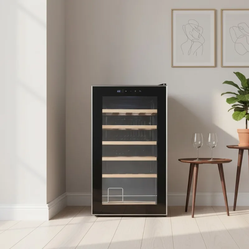 

Compressor 74L Wine Beverage Refrigerator Modern Refrigerator Hotel Household Wine Cabinet