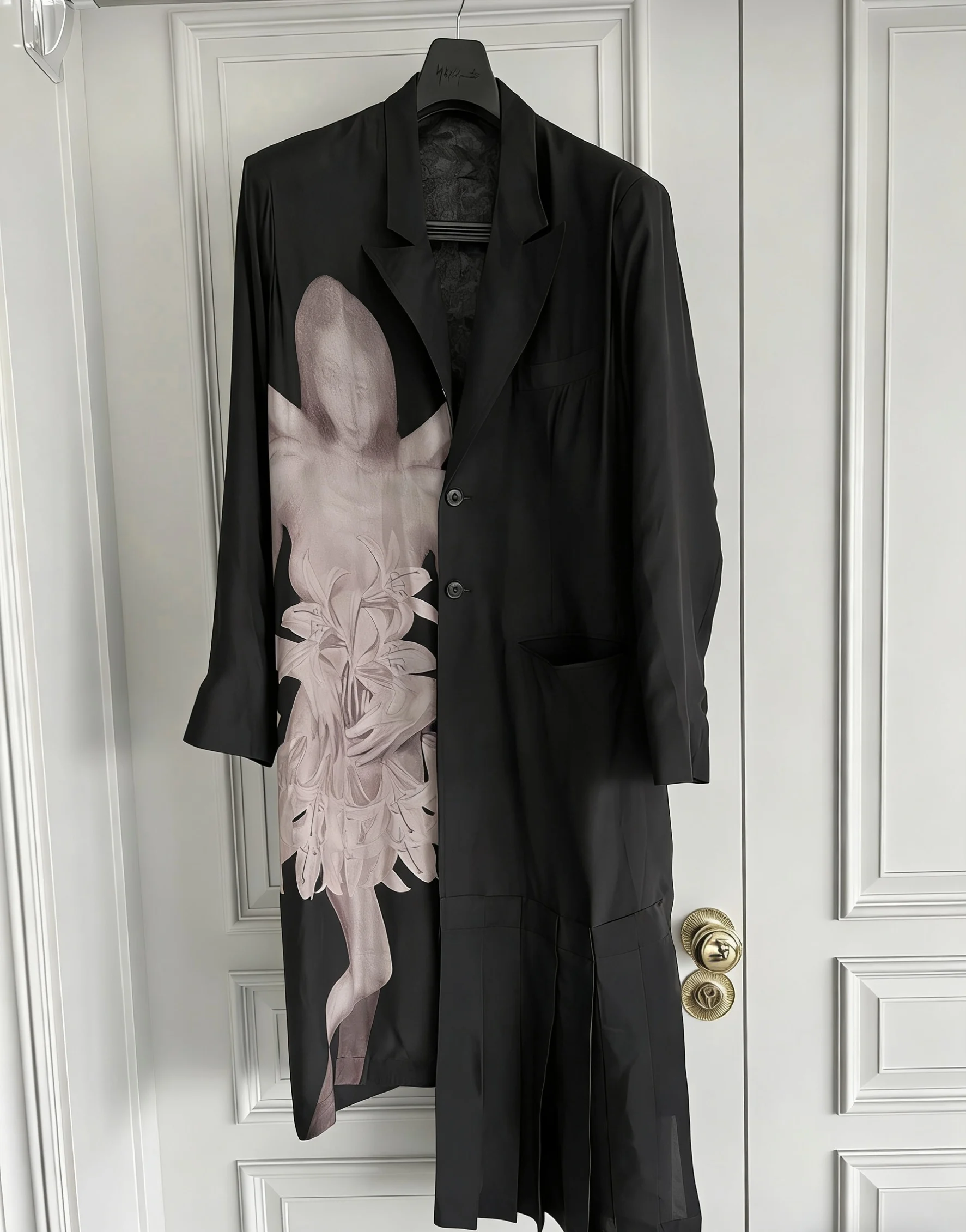 

TOP-YAMOTO Тонкая мужская рубашка с портретным принтом Uchida оригинального дизайна и триацетатным принтом