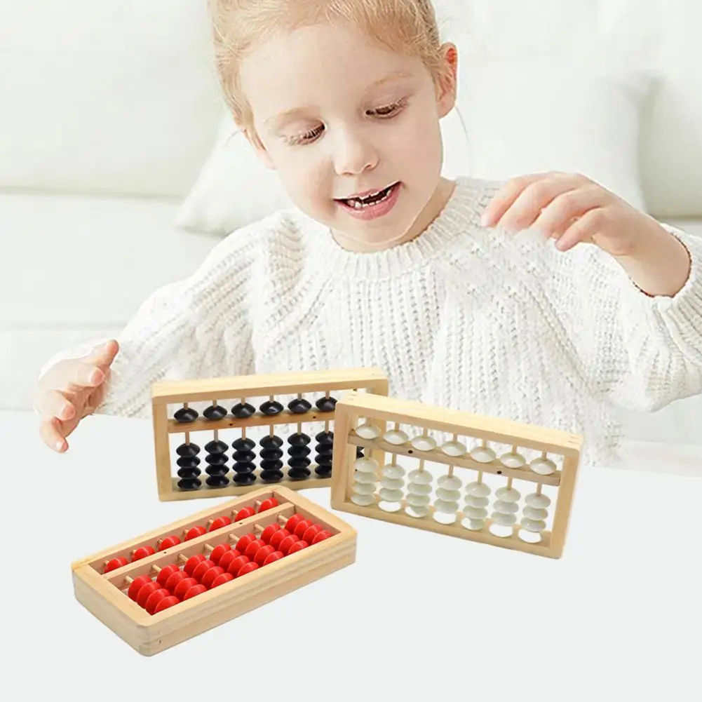 7 Column 5-Bead Wooden Abacus Smooth No Odor Children Math Arithmetic Calculating Tool Counting Frame Student Educational Toy