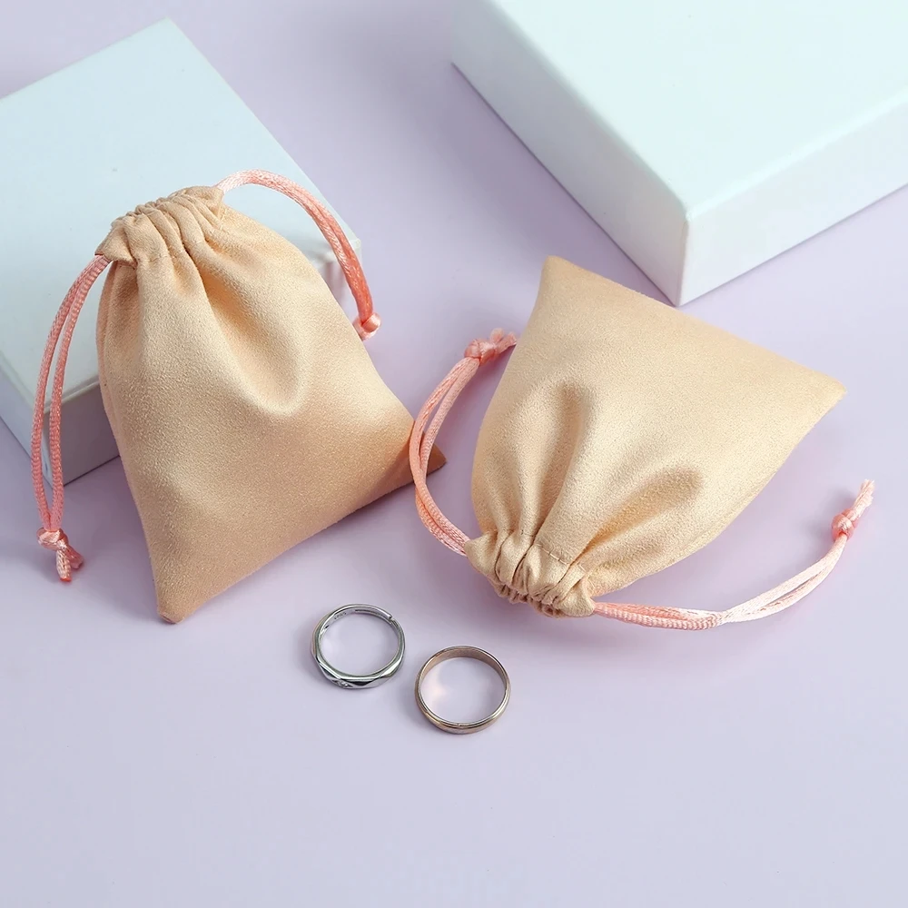 

50pcs Velvet Suede Pouches Luxury Jewelry Packaging Display Flannel Drawstring Packing Gift Bags & Pouches Can Personalized