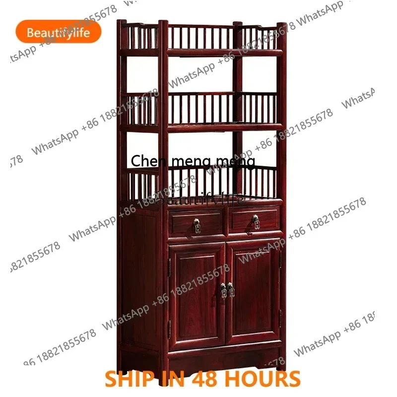 

Rosewood Chinese Style Tea Cabinet Sandal Wood Solid Wood Storage RackFH H