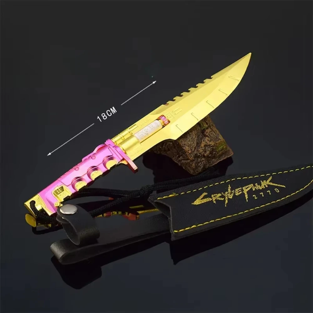 

18cm Cyberpunk Game Peripherals Weapon Model Knife Toy Sword Cosplay Prop Holsters All Metal Unedged Crafts Ornaments Boys Gifts