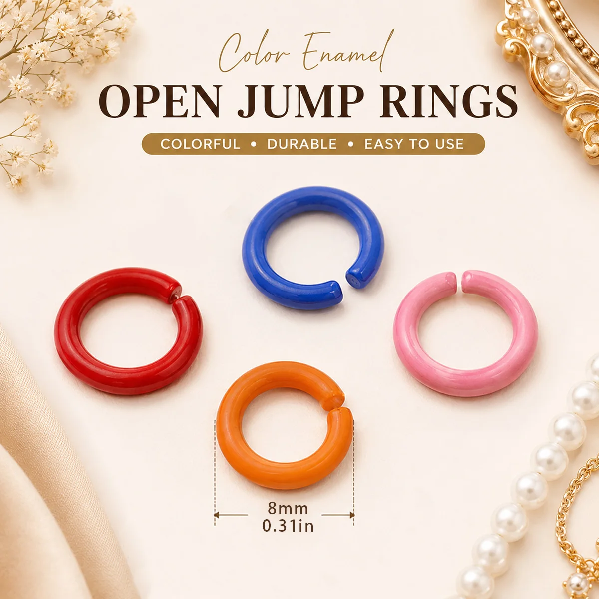 8x12mm Zinc Alloy Colored Open Rings Multicolored Handmade DIY Jewelry-Making Bracelet Necklace Connector Decorative Accessories
