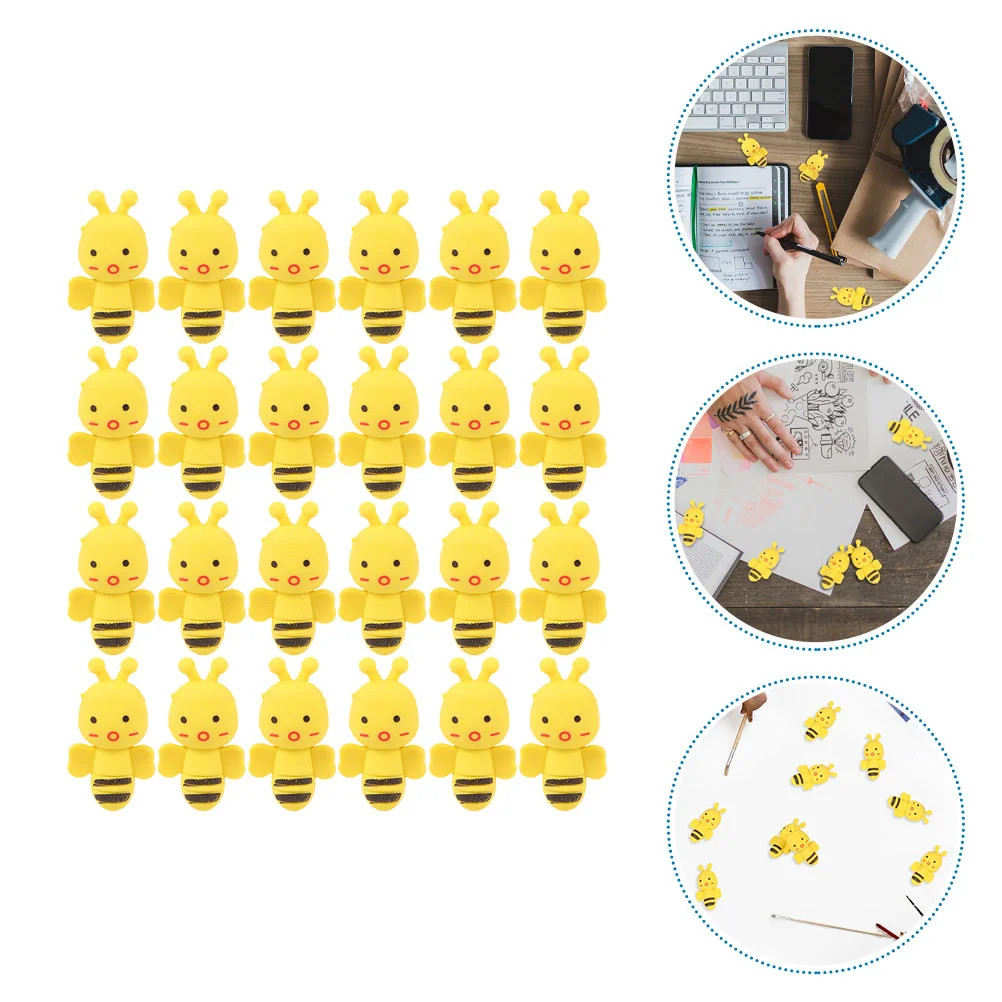 30 Pcs High Capacity Eraser Student Use Pencils Bee Crafts for Kids Erasers Small