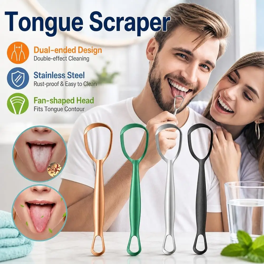 Dual Head Dental Scraper 11cm Portable Oral Care Tool Silver Stainless Steel Tooth Cleaning Instrument for Daily Hygiene