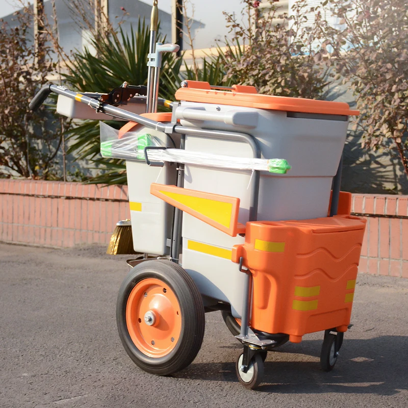 Customized Outdoor Sanitation Vehicle Trolley Cleaning Products Cleaning Carts Hand Carts Trolleys