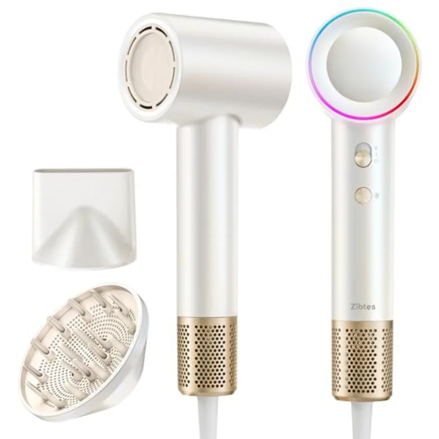 

High-Speed Hair Dryer 160 000 RPM Brushless Motor for Ultra-Fast Drying 500M Ionic Negative for Frizz Reduce Low Noise Thermo-C