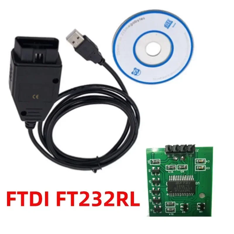 

Черный инструмент для сканера VAG KKL для VAG-KKL 409 с чипом FTDI FT232RL для vag 409 kkl CH340T OBD2 USB-интерфейс диагностический кабель