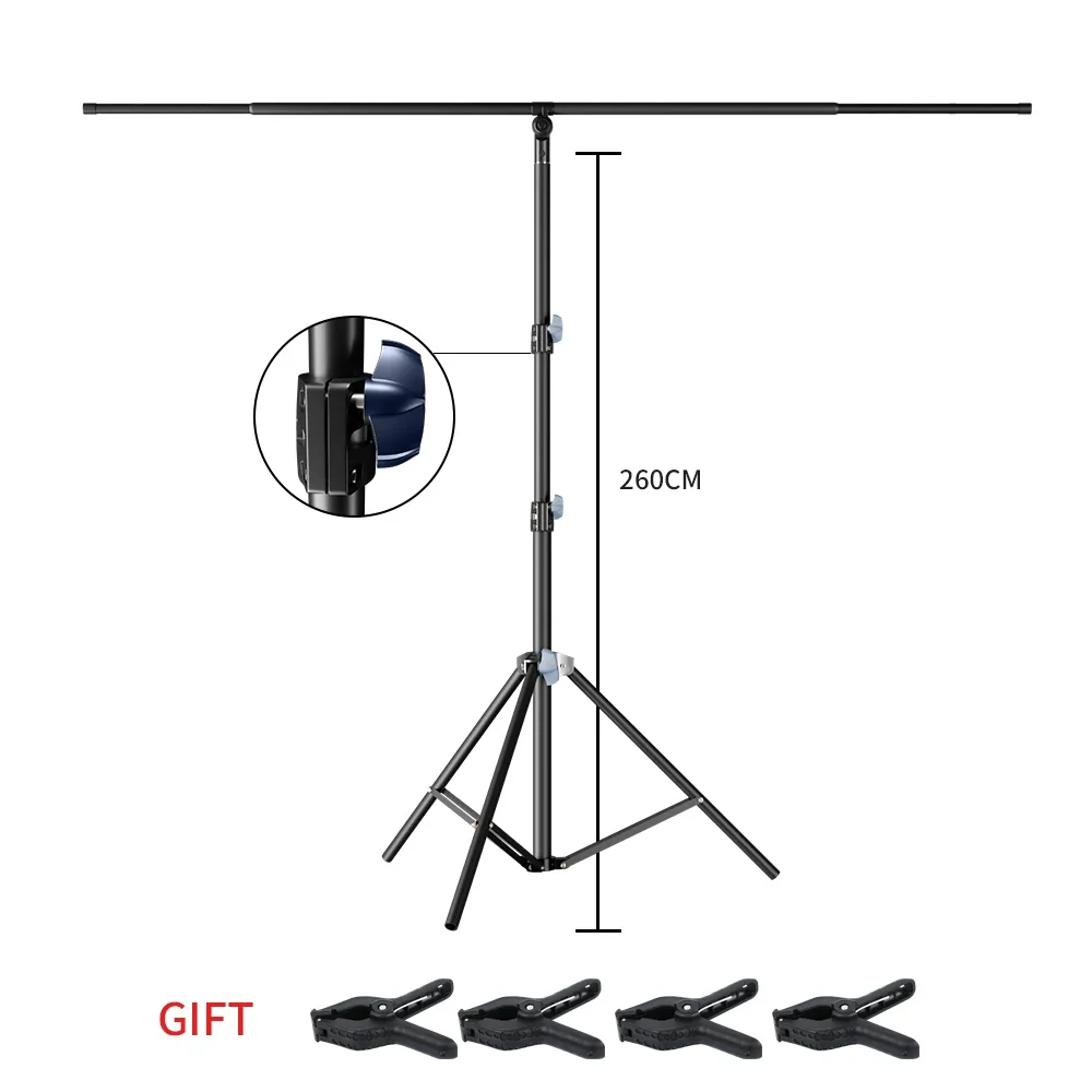 

SH T-Shape Backdrop Background Stand With 4pcs Clips Photography Photo Studio Frame Support System Kit With Stand