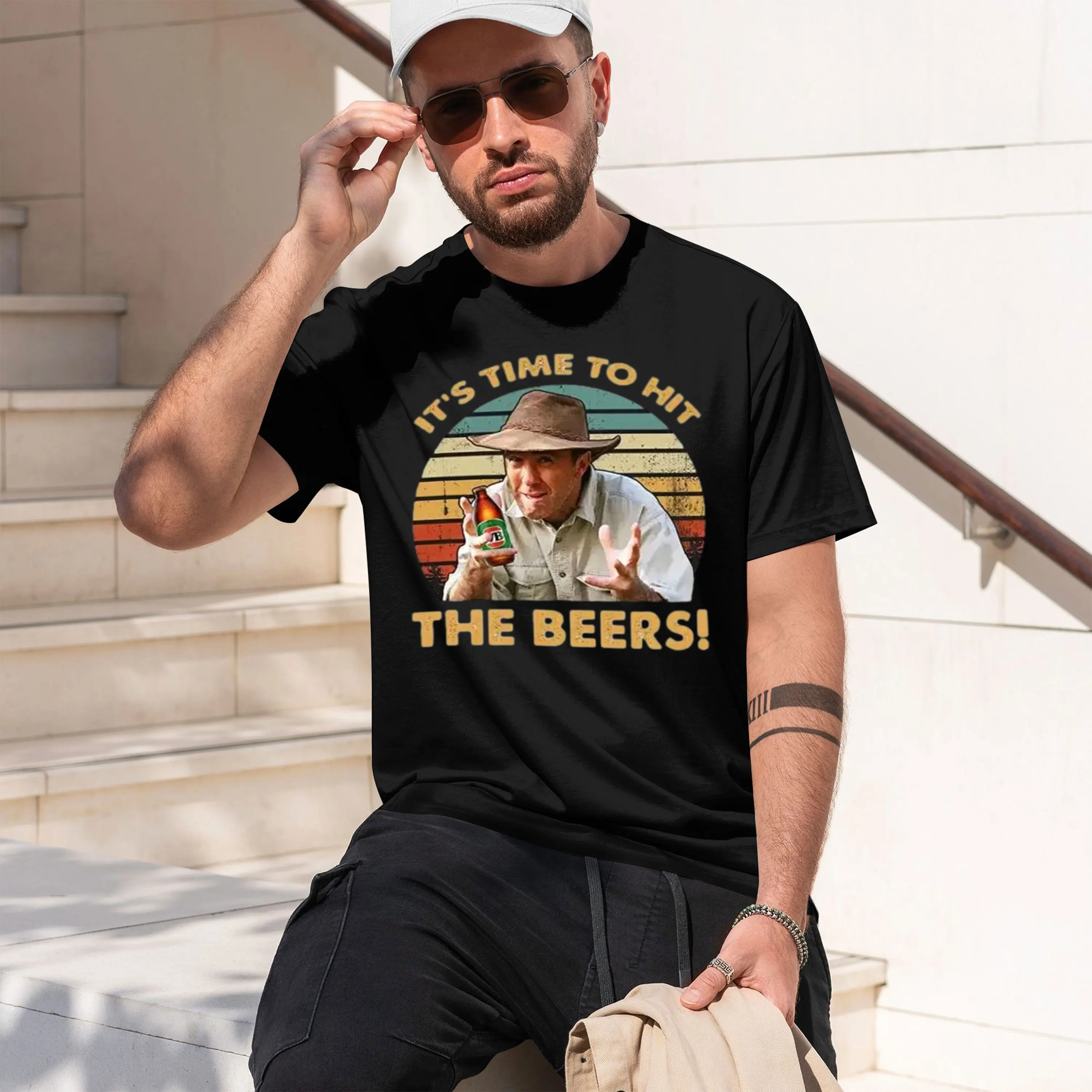 Футболка Humor Clothing It's Time To Hit The Beers в винтажном стиле Russell Lovers Coight Fan Grh T Shirt All Aussie Adventures Camisa 202