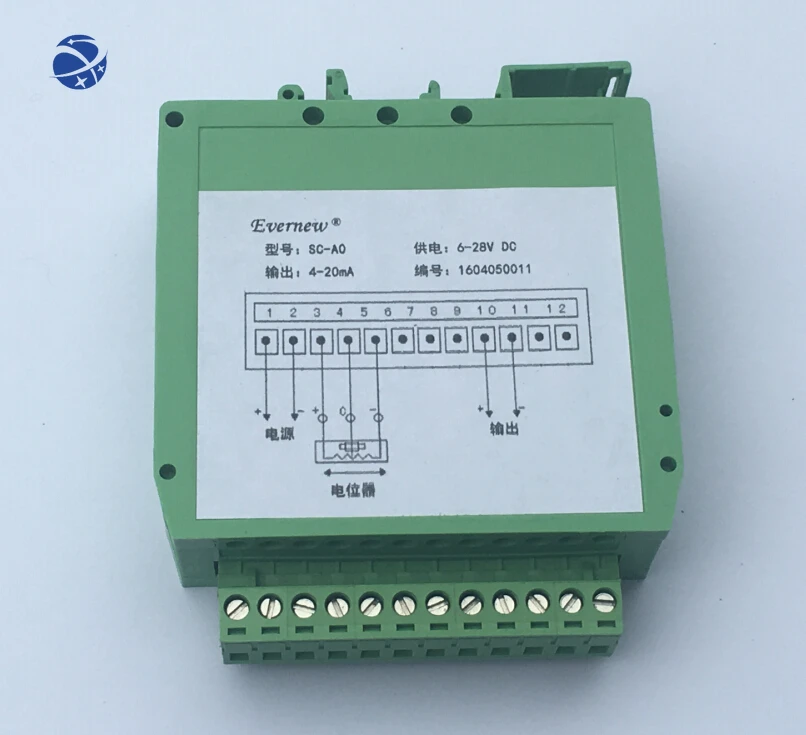 YUNYI 0-5V,0-10V,4-20mA Potentiometer signal converter Resistance type displacement sensor transmitter AD conversion module SC s