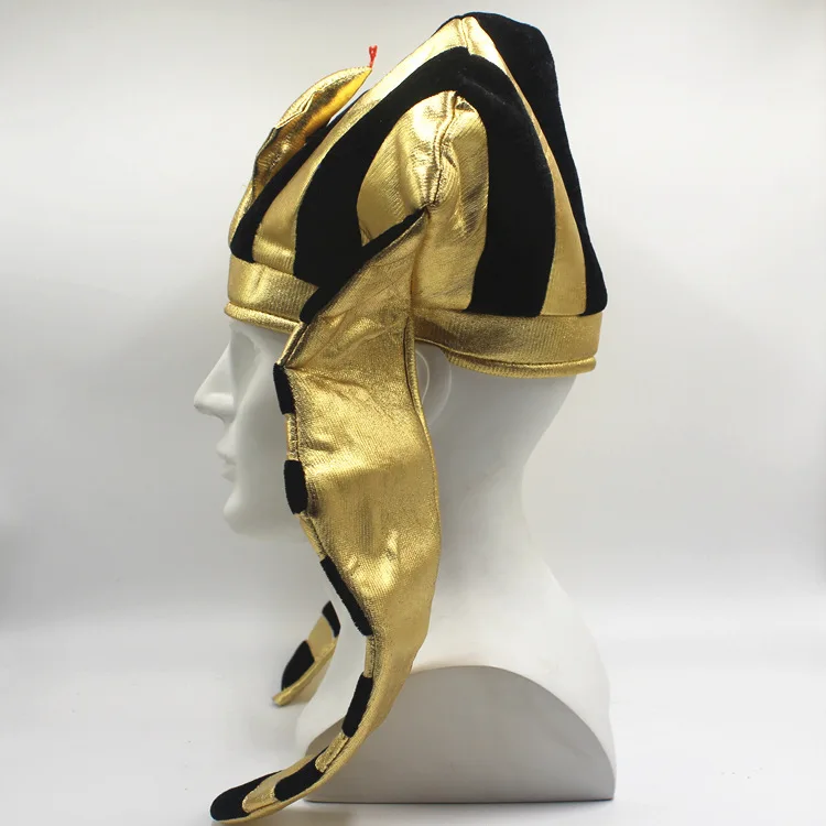 Chapeau doré égyptien pour la fête d'Halloween, chapeau de pharaon, chapeau de tête de salle effrayant, accessoires de costume de cosplay de carnaval, spectacle de Pâques