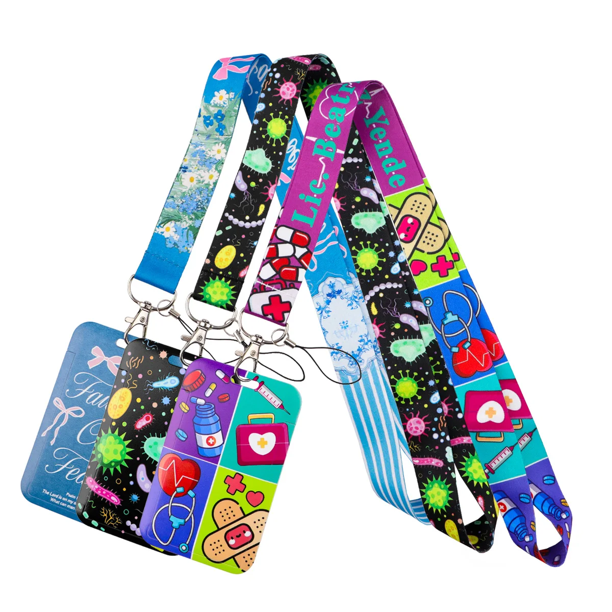 

Medical Doctor Nurse Lanyard Neck Strap Keychain Virus Card Cover Badge Holder Mobile Phone Hang Rope Keyring Accessories Gifts