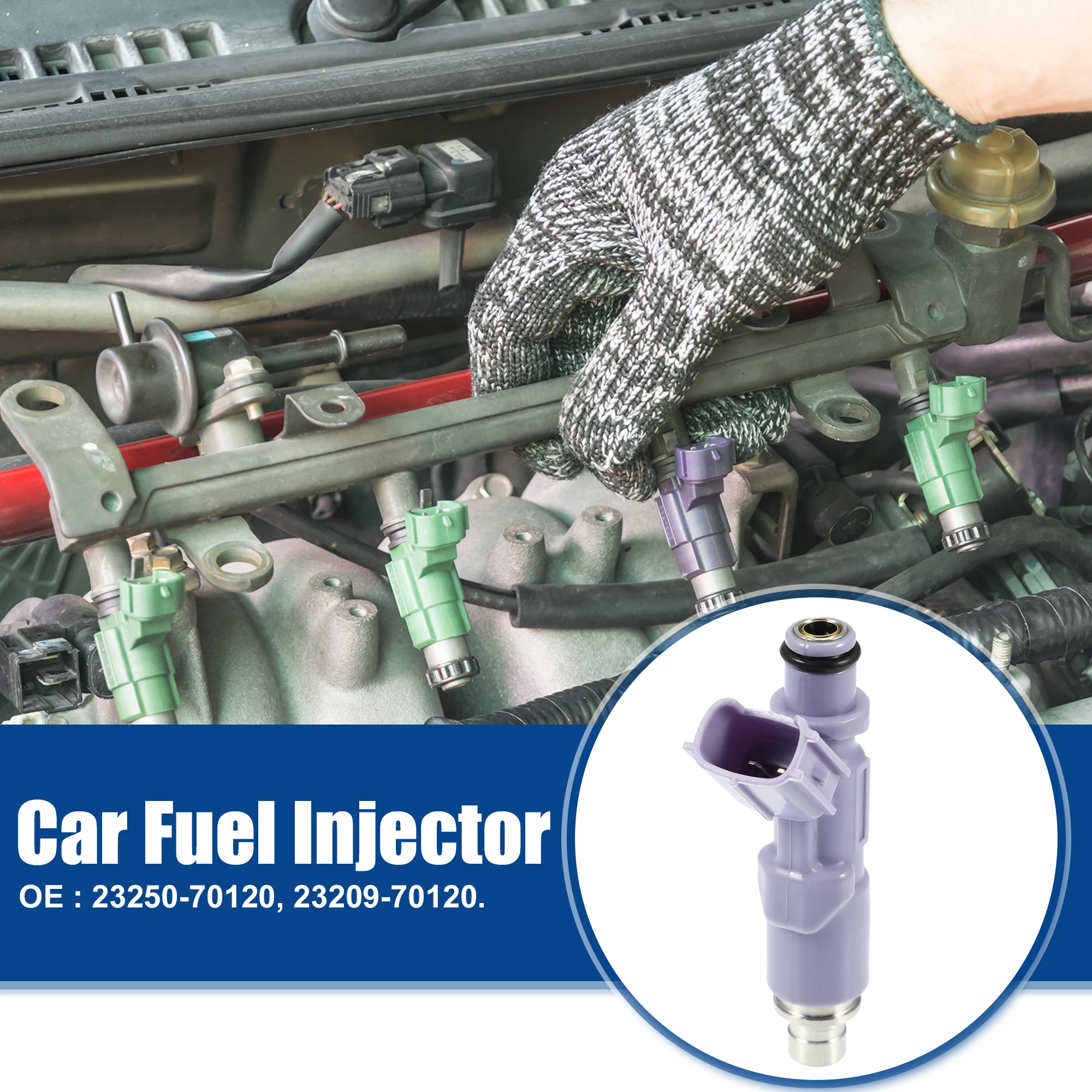 

UXCELL 6 Pcs 23209-70120 Car Fuel Injector Nozzle 2 Pins for Lexus IS300 1999-2005 3.0L