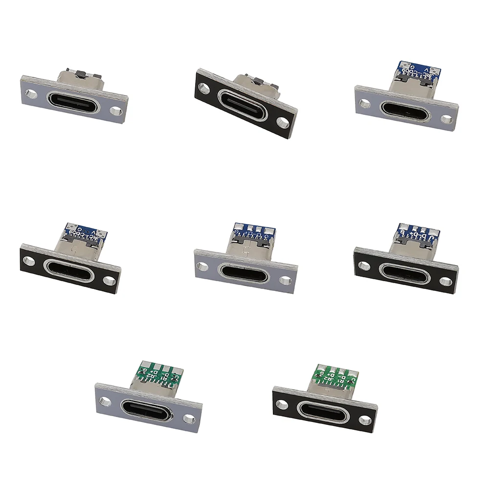 1/6/10Pcs USB Type C Female Connector with Fixing Plate 2P 4P 6 Pin DIY Repair Type-C USB Jack Socket Charging Port