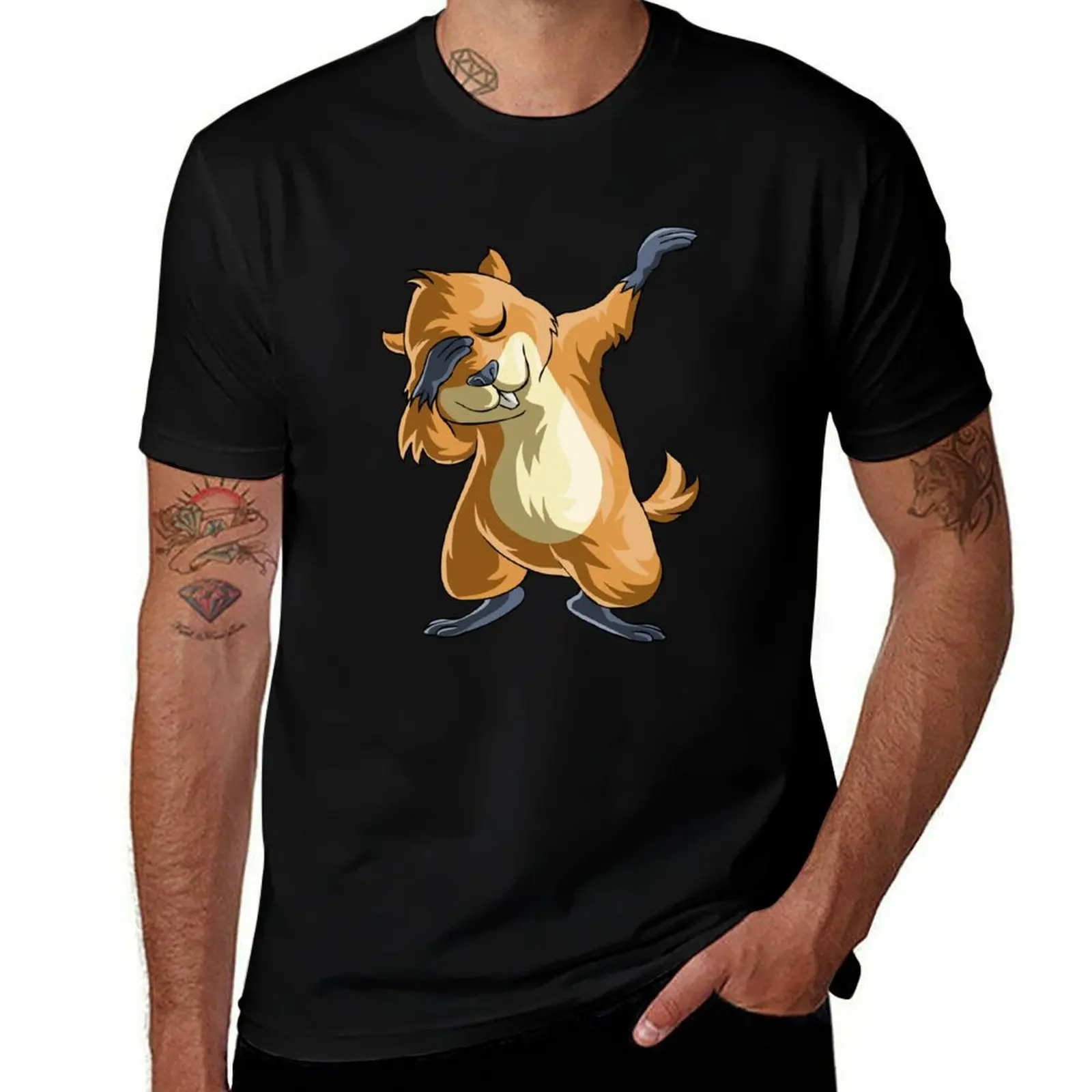 Dabbing Groundhog T-Shirt Daily Casual Short Sleeve Tee Shirt T-Shirt