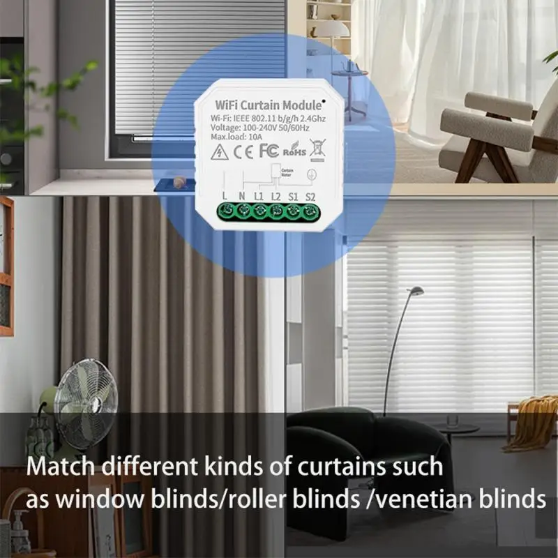 Tuya WiFi Smart Curtain Switch For Roller Shutter Blind Motor Rolling Shutter Doors Work With Alexa And Google Home Smart Life