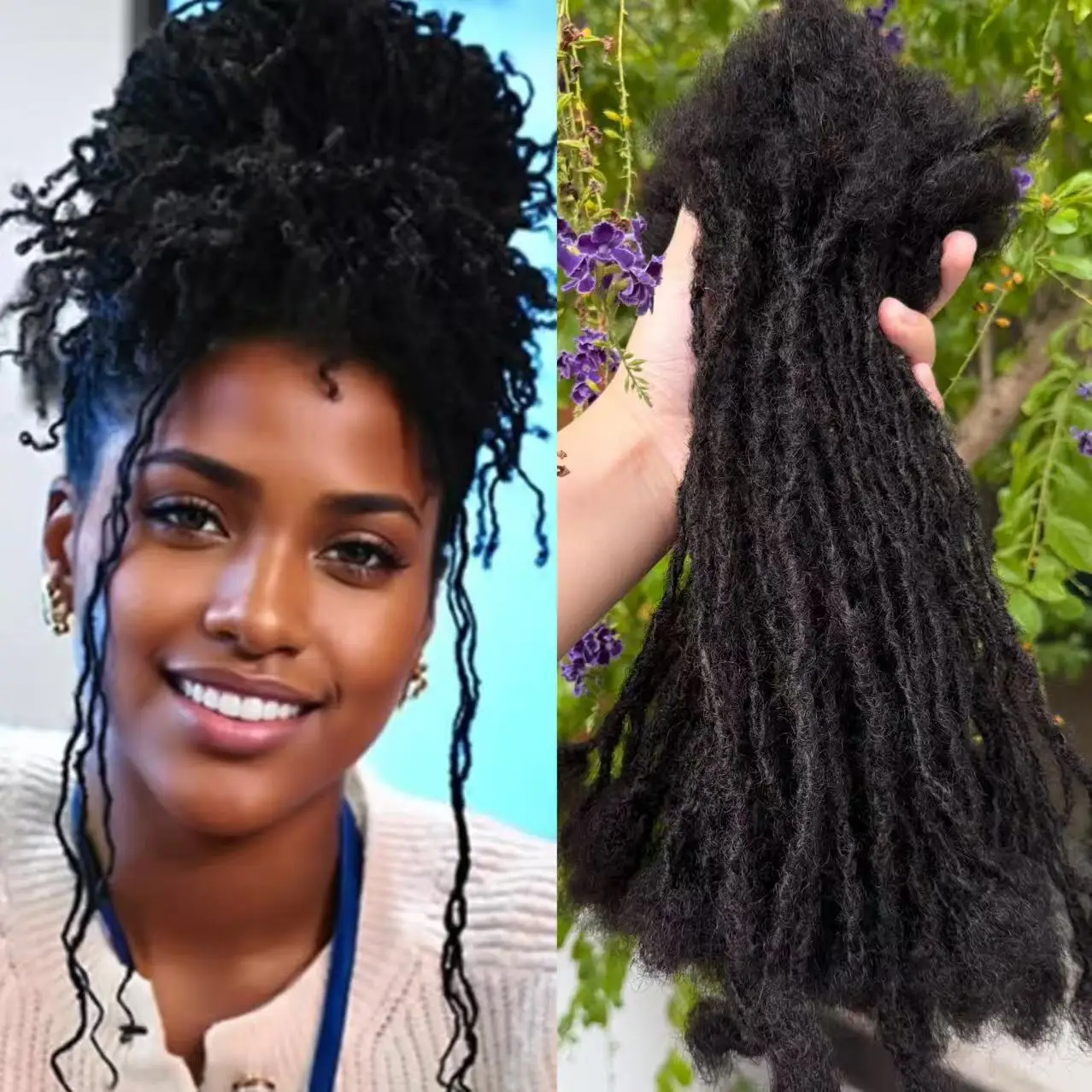 Vbeauty 2 مللي متر صغيرة اليدوية التعشيق Sisterlocks 100% شعر بشري حقيقي دائم مايكرو Locs ملحقات لينة Dreadlock