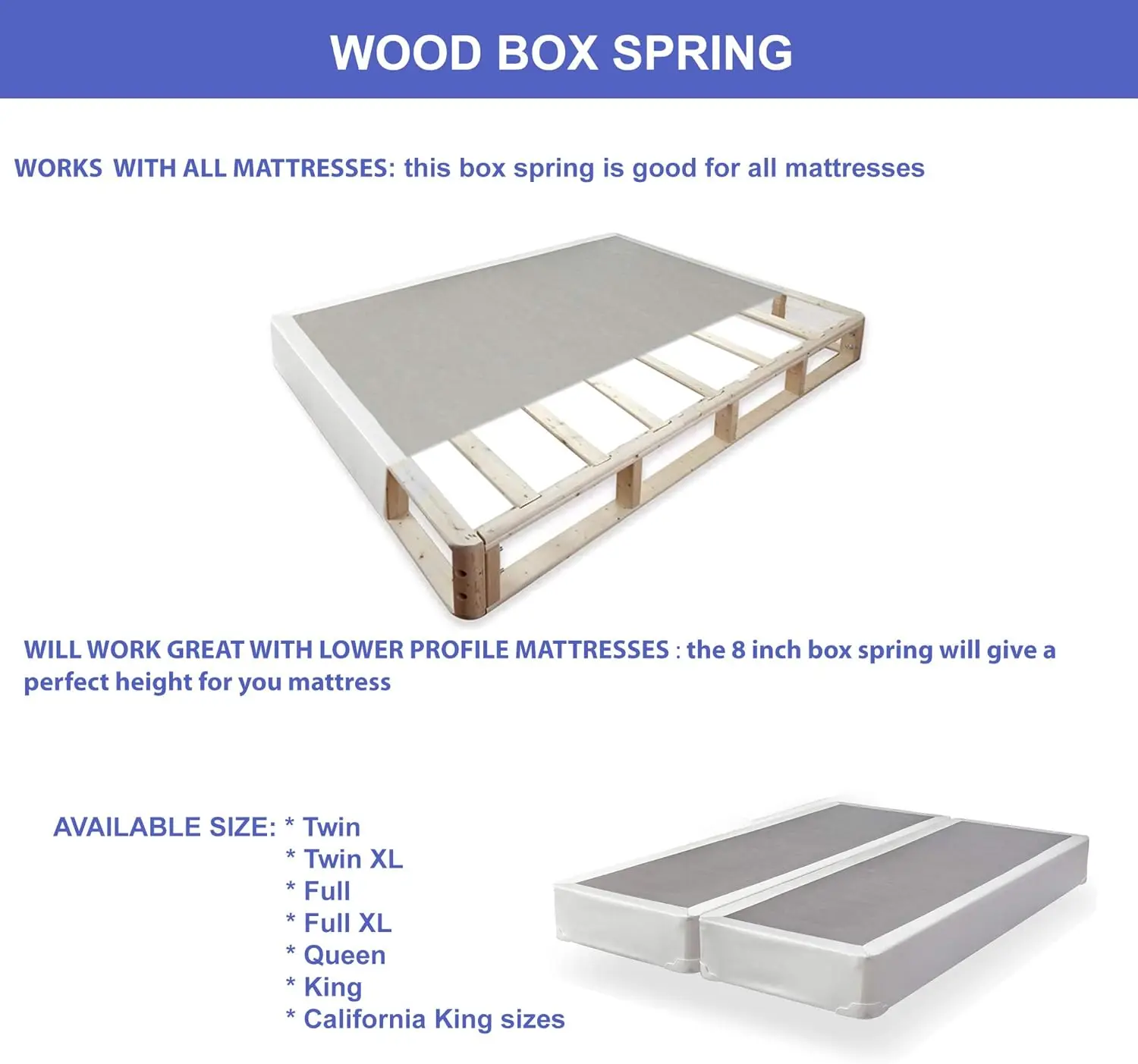 Spinal Solution 8-inch Wood Split Traditional Box Spring/Foundation for Mattress Set