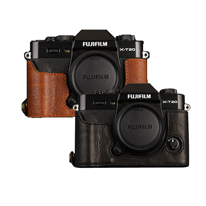 For Fujifilm XT10 XT20 Fuji XT20 XT30 Handmade Camera Bag Cover Vintage Case Genuine Leather Camera case Half Body image 2