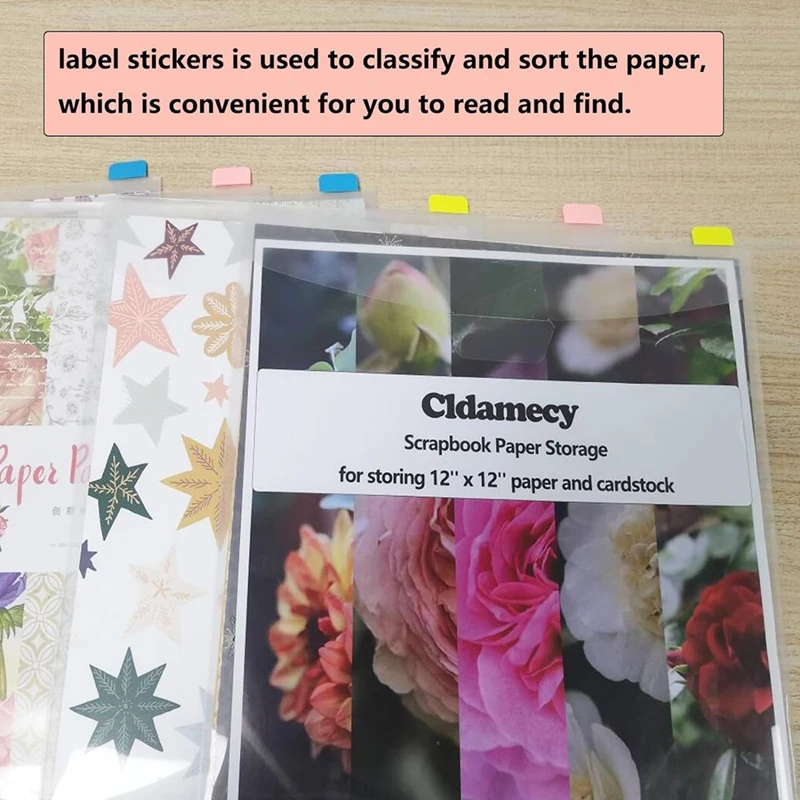 20 Stück transparente Scrap book Organizer Umschläge Aufbewahrung taschen Ärmel zur Aufbewahrung von 12x12 Zoll mit 60 Stück Etiketten aufkleber