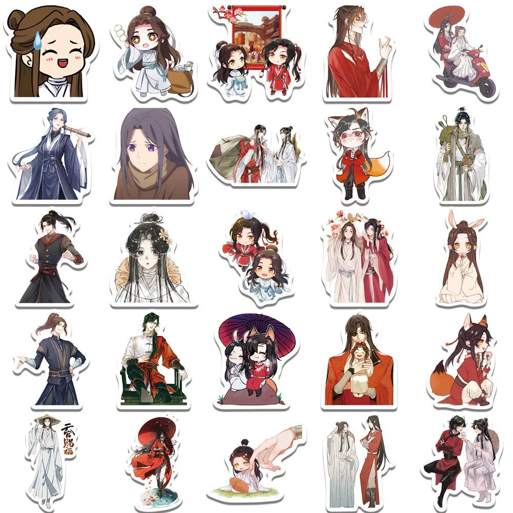 65 قطعة/المجموعة/المجموعة مانغا السماء الرسمية نعمة ملصق مزخرفة TGCF Hua Cheng ، Xie Lian Q نسخة ملصقات للتسمية