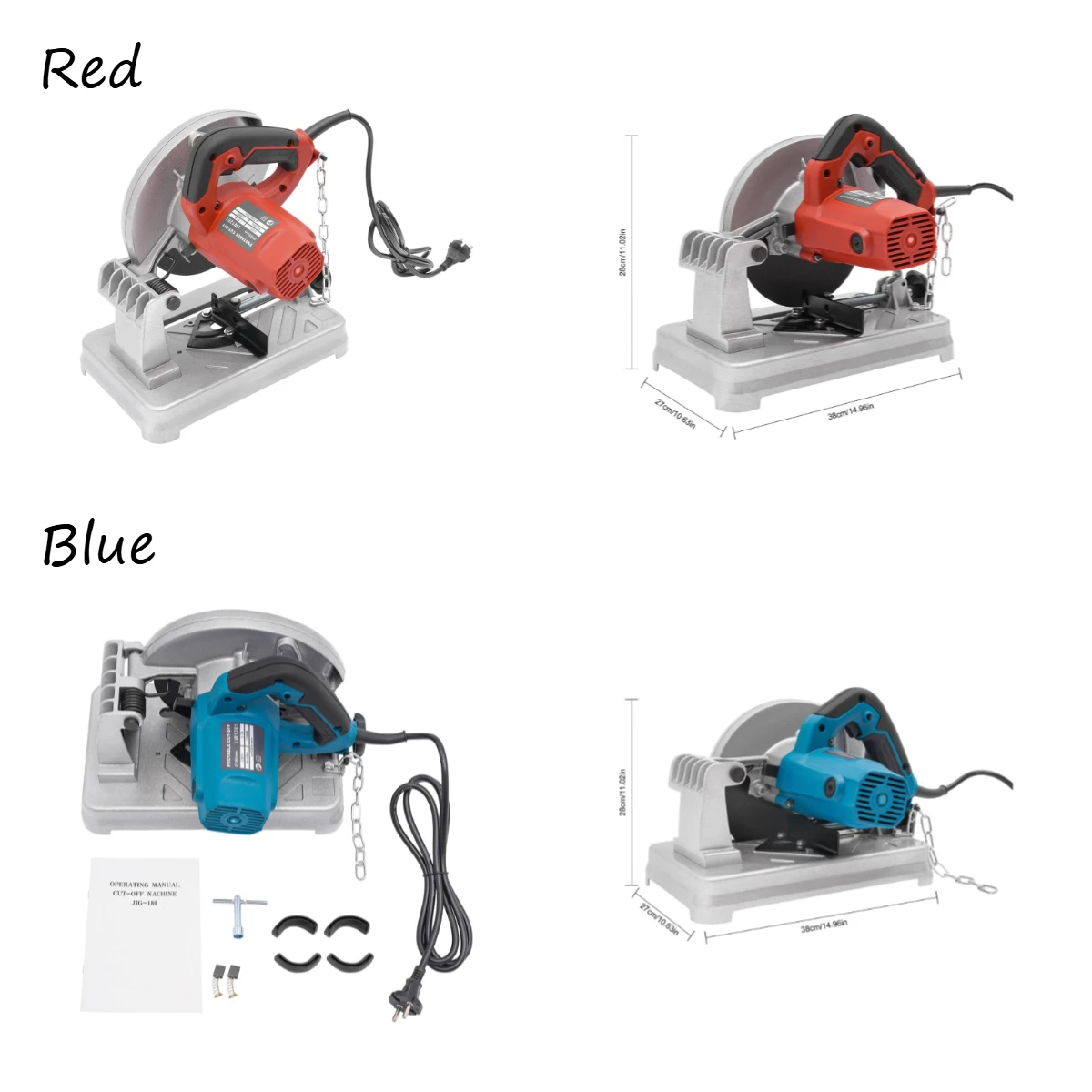 Xigner Kappsäge Metall-Trennsäge 1200W, 5200 tr/min Gehrungssäge, 185mm Sägeblatt, Schnittwinkel 0-45 ° , Mehrzweck-Schneidemaschine