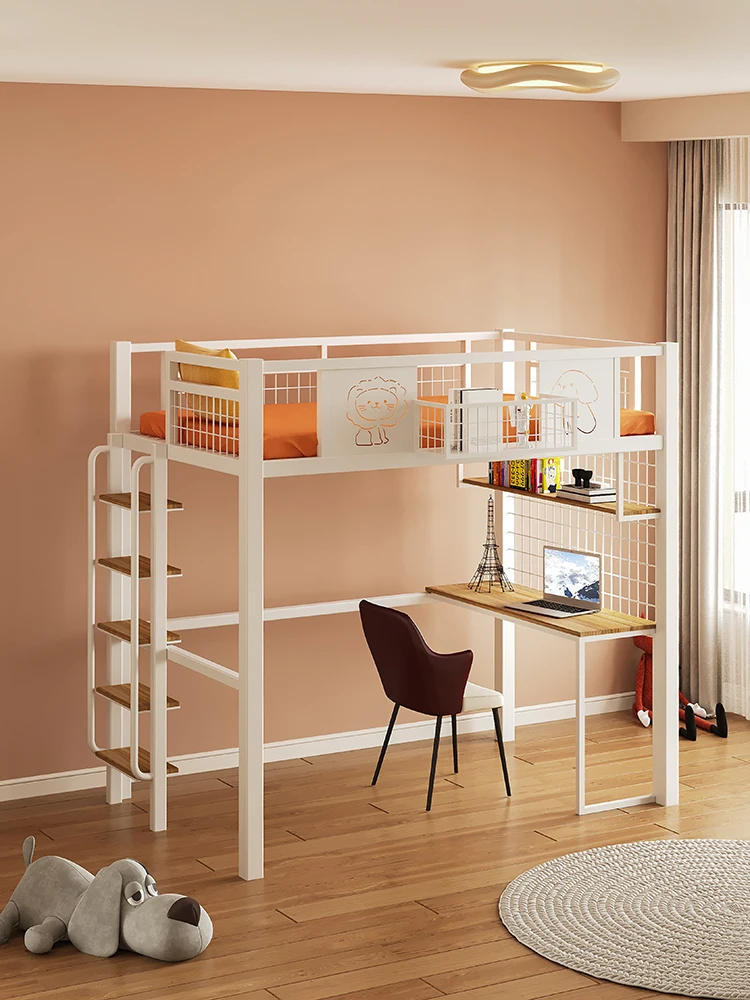 Iron art elevated saves space, bunk bed iron frame and bunkfor adults and childrenbed