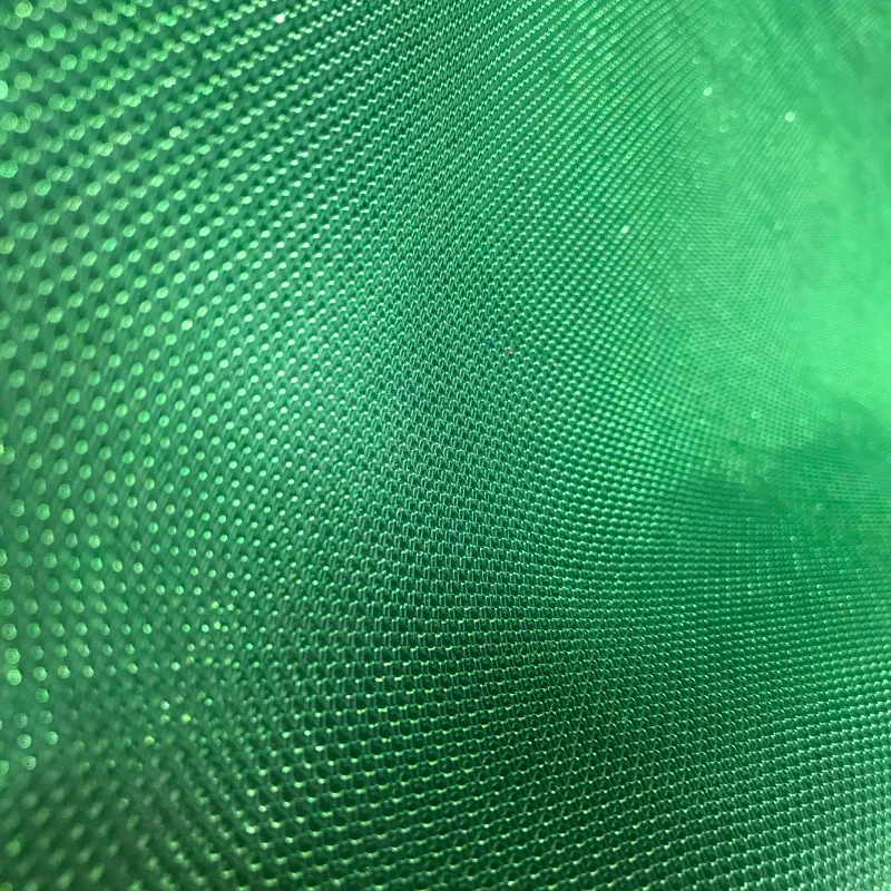 Non Elastic Mesh Fabric Green Dots Bright Line Hard Textured Cloth DIY Apparel Sewing By The Meter Wholesale