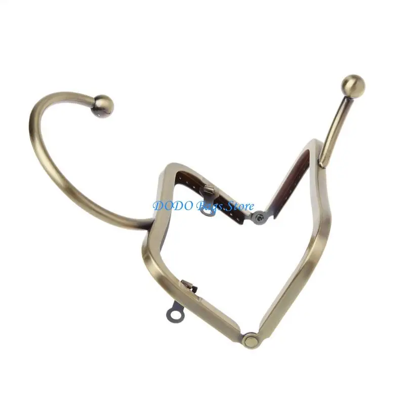 

E8FB 1PC Vintage Metal Purse Bag Frame Kiss Clasp Lock With Handle 12.5cm