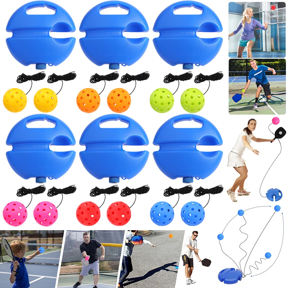 Pickleball Training Aids Bases With Elastic Rope Ball Professional Pickleball Practice Tool Self-Duty Rebound Pickleball Trainer