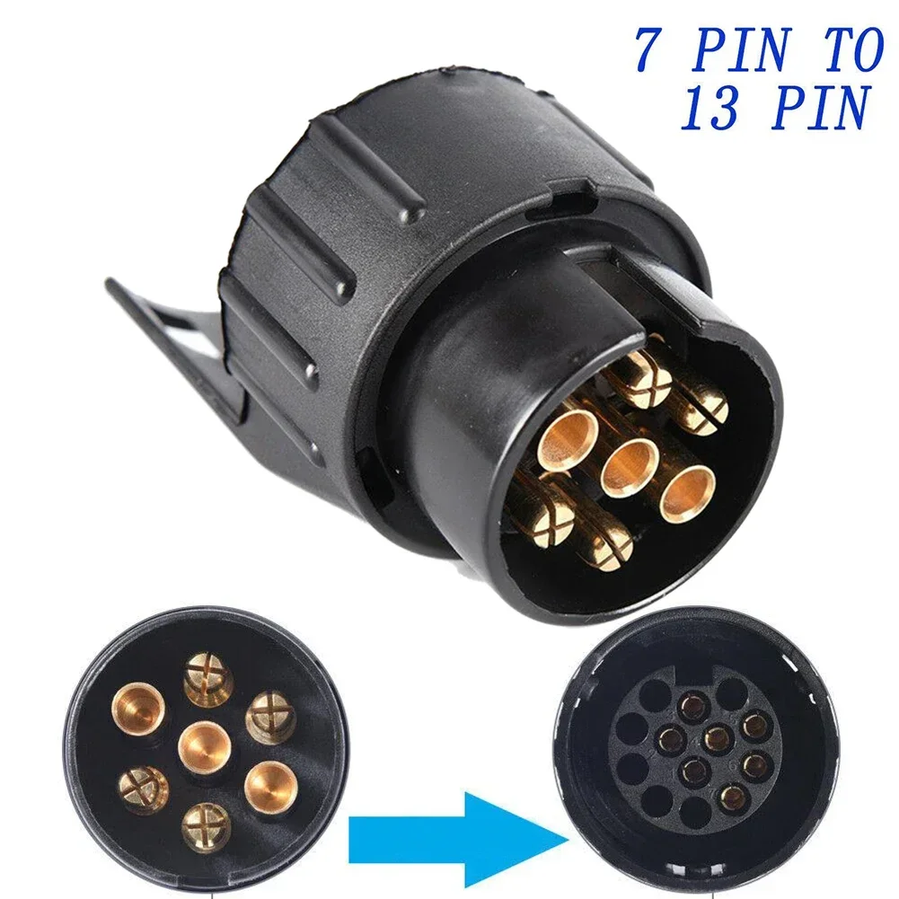 7 Pin To 13 Pin Plug Adapter Trailers Connectors 12V Towbars Towing Waterproof Plugs Socket Adapters Car Truck Caravan Accessory