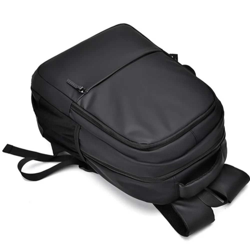 

Durable Fashionable Waterproof Backpack Polyester Solid Color Hiking Bag Curved Shoulder Strap Portable Laptop Bag Sports