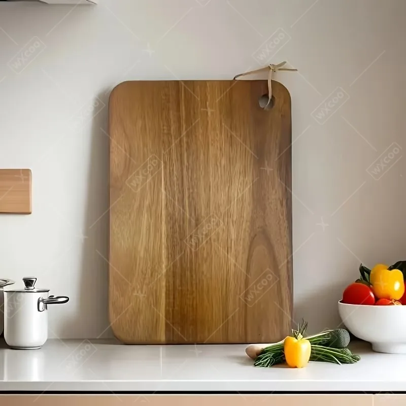 لوح تقطيع من خشب السنط مع فتحة معلقة، ألواح تقطيع المطبخ على الوجهين لقطع اللحوم والخضروات والطبخ المنزلي #5