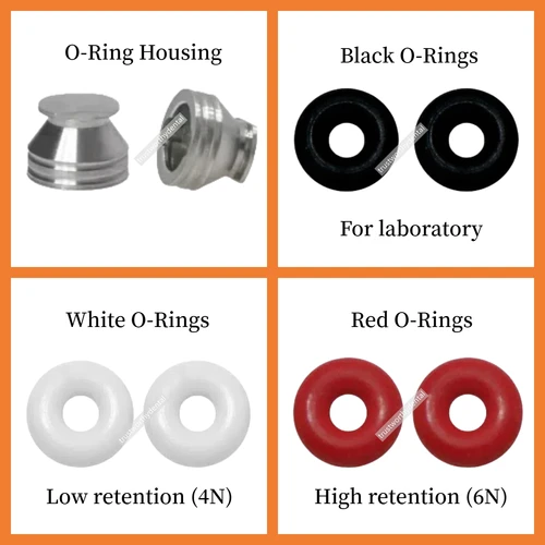 Imagen 2 del producto Juego de tapas de retenedor de junta tórica Dental, Kit de carcasa de Metal para retención de sobredentadura para accesorios de muesca de bola compatibles con Hiossen