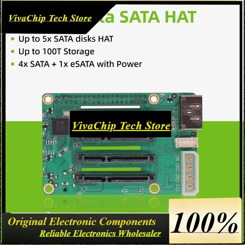 VoFSRaspberry Pi 5 Penta SATA HAT - Up To 5x SATA Disks HAT