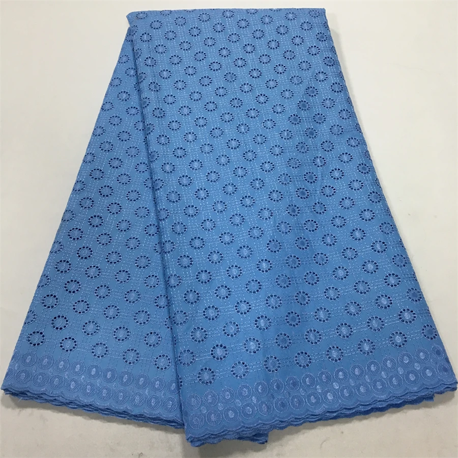 African Lace Fabric 2024 Latest Design Embroidery Swiss Nigerian Voile Cotton Lace Fabric for Men Cloth Sewing Materials A3809