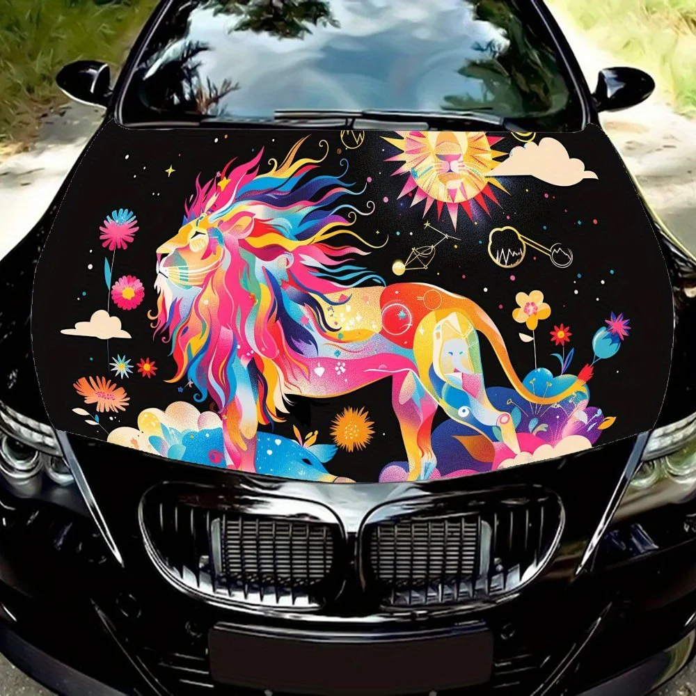 

Personalized Colorful Lion King car hood stickers, waterproof self-adhesive, scratch resistant, easy to stick, durable car PVC s