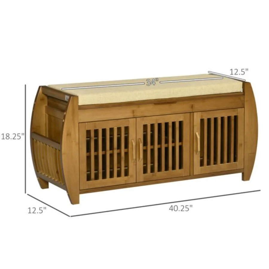 

Shoe Bench with Storage Cabinets