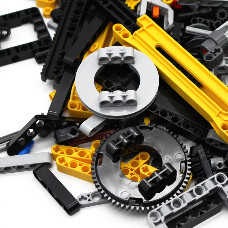 Ensemble d'engrenages et d'essieux, 452 pièces, assortiment d'engrenages de bricolage, pièces techniques, faisceaux, connecteurs d'essieux et de broches, bras de levage pour blocs de construction